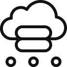 nube conectada a servidores y nodos de red